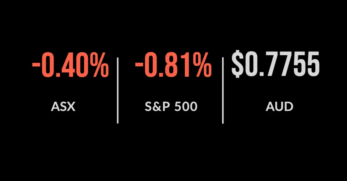 RBA comments push market lower